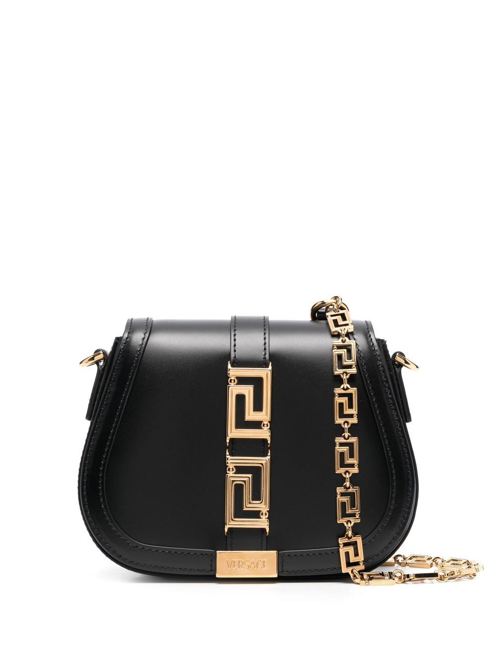 Versace Logo leather shoulder bag