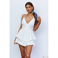 Vibes In The Sky Romper White 