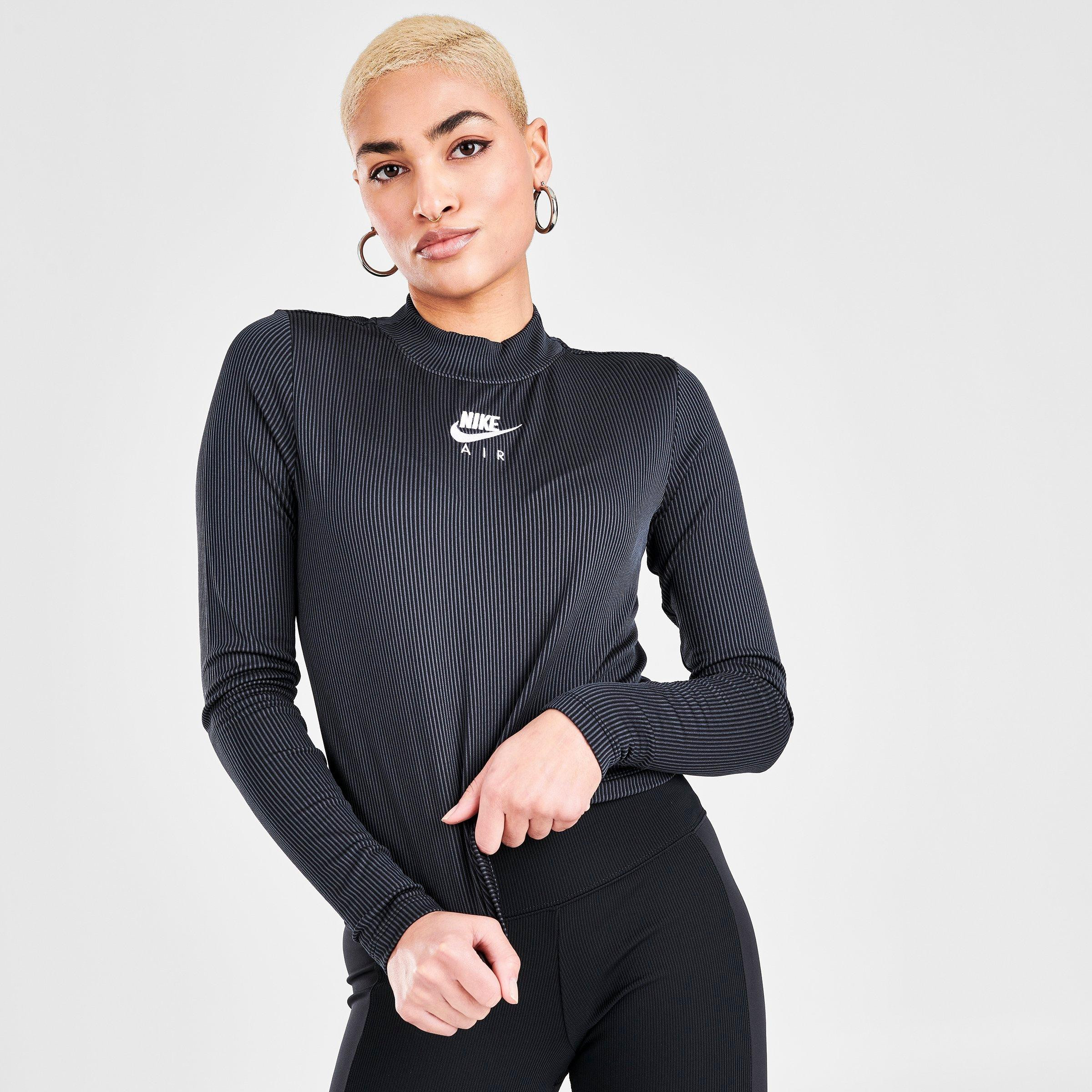 Women's Nike Sportswear Air Rib Long Sleeve Mock Neck Shirt 