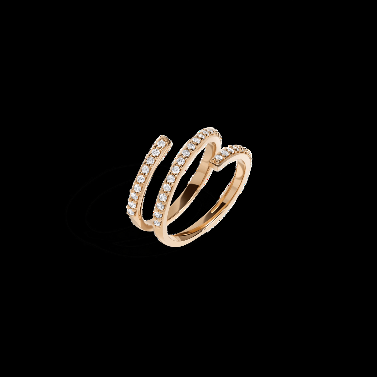 Wraparound Ring with White Diamonds