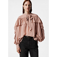 Ruffled Bow-Detailed Blouse