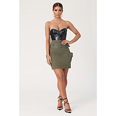 Ana Belted Paperbag Waist Mini Skirt 