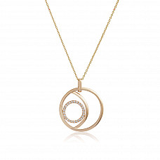 Balanced Circles Diamond Necklace 14K