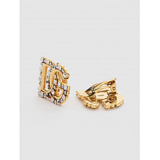 Dolce & Gabbana Rhinestone Logo Stud Earrings