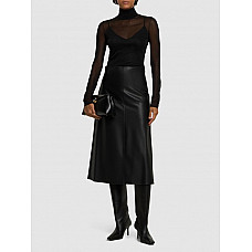 Scilli coated jersey midi skirt