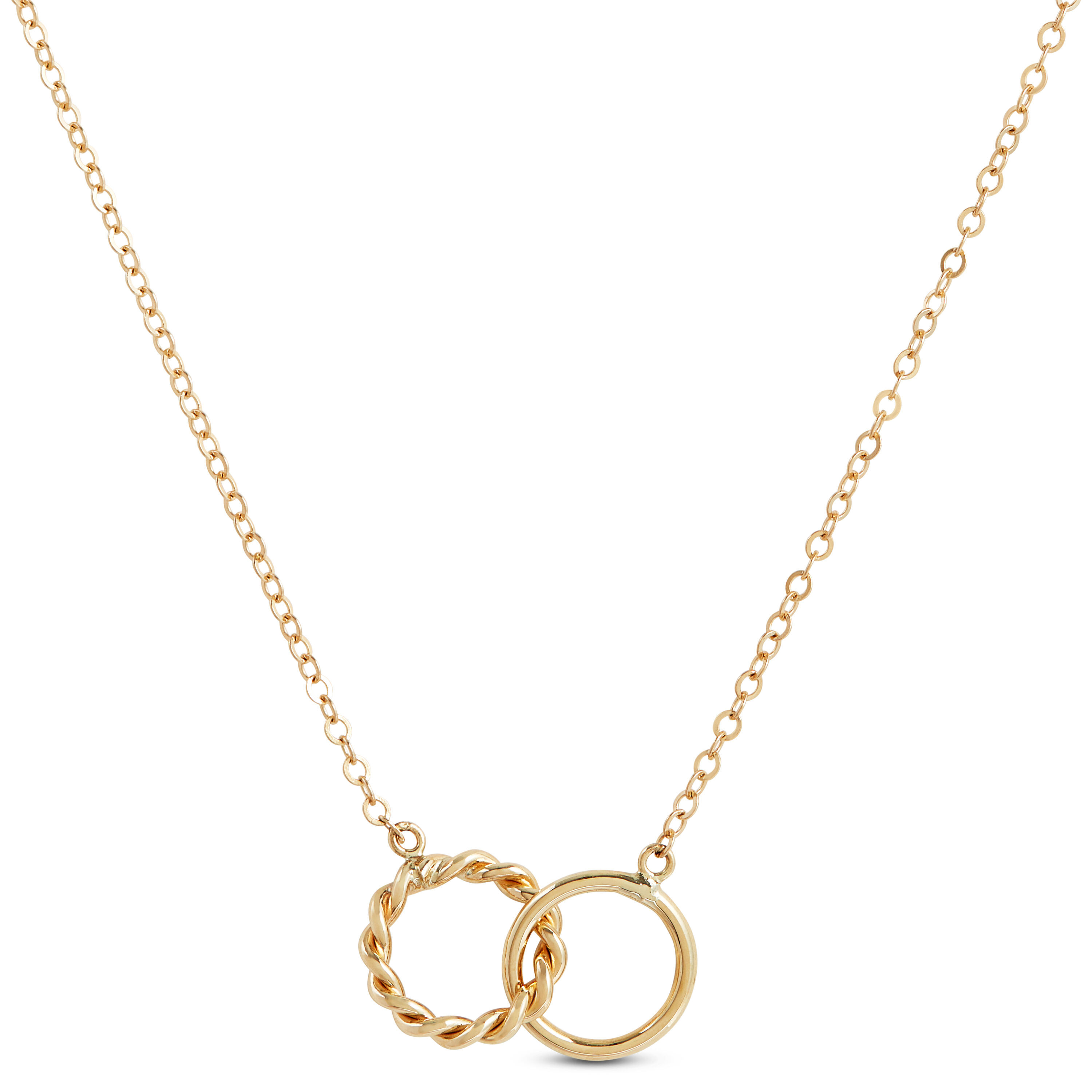 Interlocking Double Twist Ring Necklace