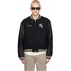 Represent Black Mascot Wool Varsity Bomber Jacket