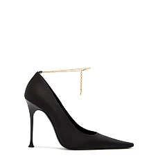 Saint Laurent Doville 110 Anklet Embellished Satin Pumps Saint Laurent Doville 110 Anklet Embellished Satin Pumps