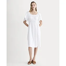 Flutter Sleeve Linen Dress