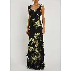 Reformation Tripoli Floral‑Print Silk‑Georgette Maxi Dres