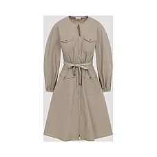 Cotton Mini Dress in Beige