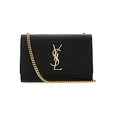 Saint Laurent Black Leather Crossbody Bag 