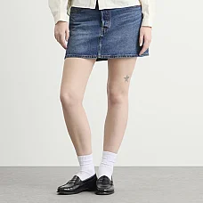 Levi Icon Denim Mini Skirt in Dark Indigo Levi Icon Denim Mini Skirt in Dark Indigo