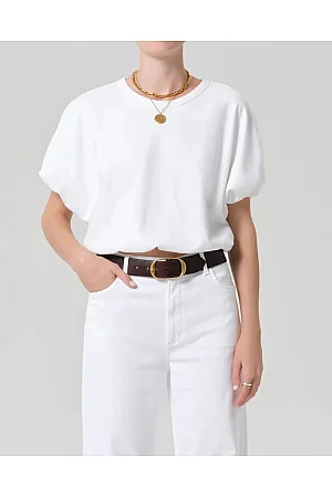 Gia Bubble Tee in White