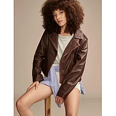 Classic Leather Moto Jacket Chestnut 