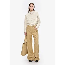Western Shirt in Putty Grey Organic Cotton
