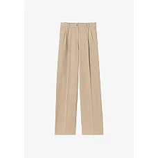 Ginny Organic Cotton Gabardine Trousers in Beige