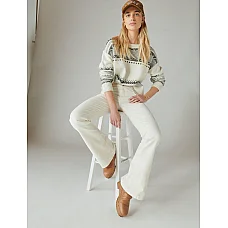 Corduroy High Rise Stevie Flare in Moon Dust