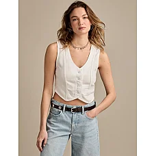 Denim Vest Spring White Wash