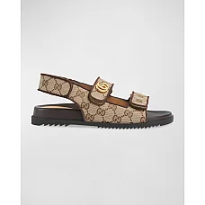 Gucci Moritz Monogram Easy Slingback Sandals