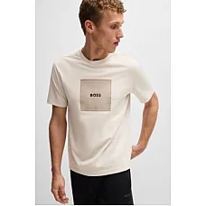 Cotton Jersey T-Shirt with Fineline Logo Artwork 
