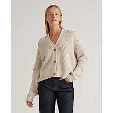 Organic Cotton Fisherman Boxy Cropped Cardigan