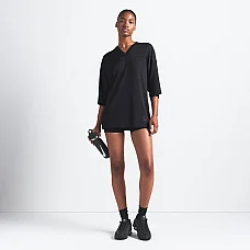NikeSKIMS Airy V-Neck Oversized Top in Obsidian
