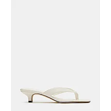 Tracie White Leather Kitten Heels 