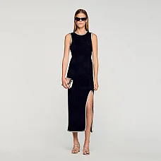 Rhinestone Slit Maxi Dress