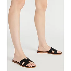 Hadyn Black Leather Sandal