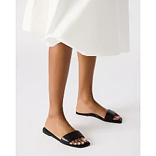 Lumina Black Leather Sandals 