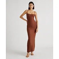 Tencel Rib Knit Maxi Slip Dress