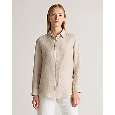 European Linen Long Sleeve Shirt in Flax