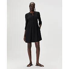 Fluid Crepe Shirt Dress