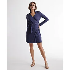 Silk Jersey Mini Wrap Dress