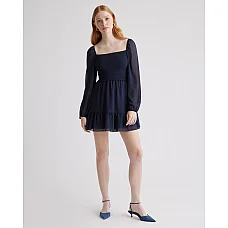 Chiffon Smocked Mini Dress