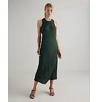 Washable Stretch Silk Tank Midi Dress