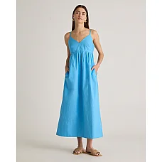 Organic Cotton Sleeveless Maxi Dress Cornflower Blue