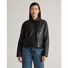 Leather Cropped Jacket