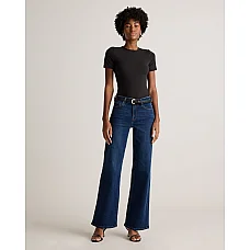 Stretch High-Rise Wide-Leg Jeans