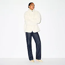 SKIMS Oversized Mock Neck Jacket White 