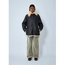 Acne Studios Shearling Collar Leather Jacket