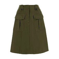 Prada Army Green Cotton Skirt