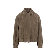 Suede Jacket in Beige