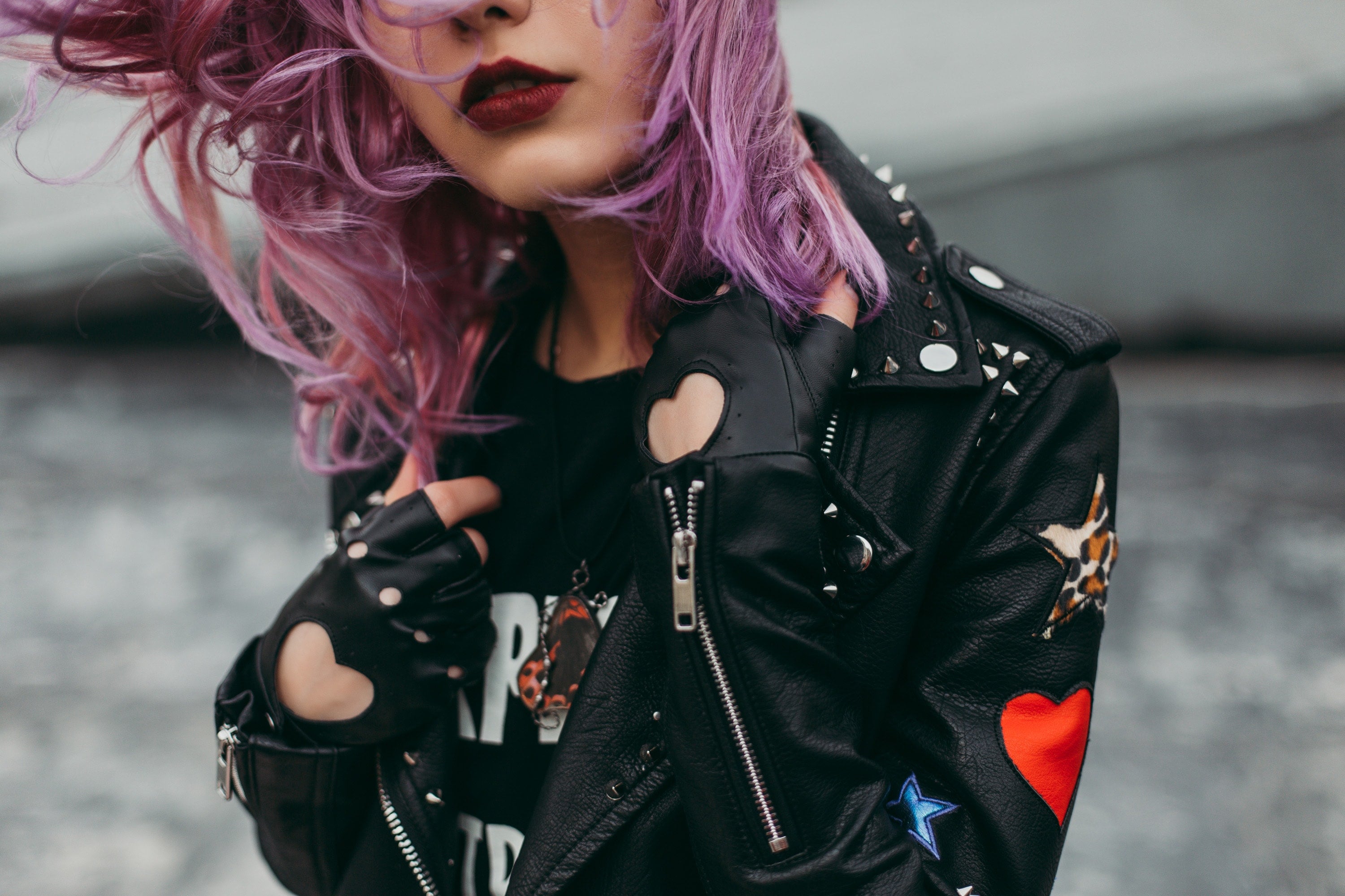 Girl with purple hair